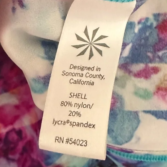 Athleta Floral Fade Rash Guard Swim Tank Size XL - Picture 6 of 8